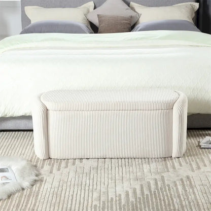 Storage Ottoman,Bedroom End Bench,Upholstered Fabric Storage Ottoman