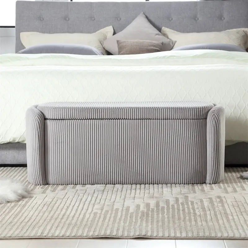Storage Ottoman,Bedroom End Bench,Upholstered Fabric Storage Ottoman