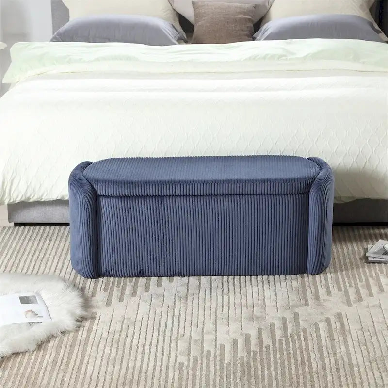 Storage Ottoman,Bedroom End Bench,Upholstered Fabric Storage Ottoman