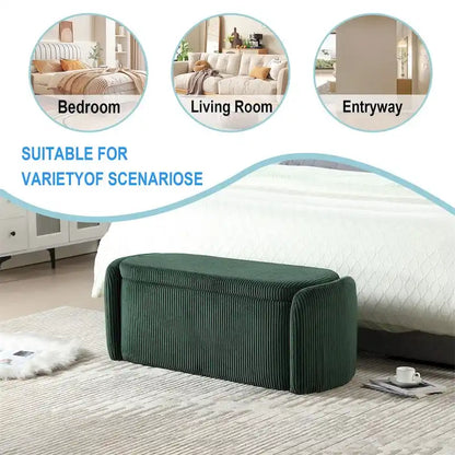 Storage Ottoman,Bedroom End Bench,Upholstered Fabric Storage Ottoman