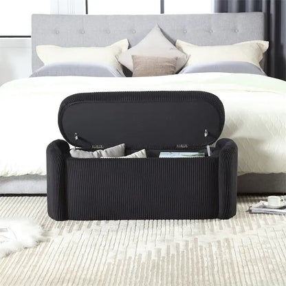 Storage Ottoman,Bedroom End Bench,Upholstered Fabric Storage Ottoman