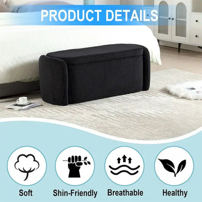 Storage Ottoman,Bedroom End Bench,Upholstered Fabric Storage Ottoman