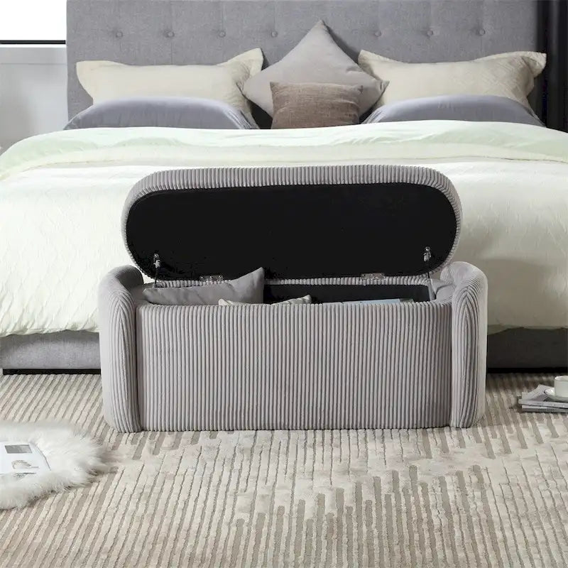 Storage Ottoman,Bedroom End Bench,Upholstered Fabric Storage Ottoman