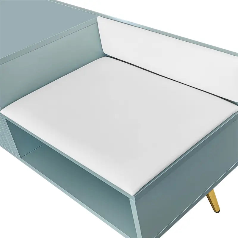 Modern Shoe Storage Bench with Hidden Storage and Upholstered Cushions