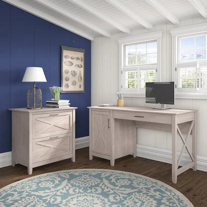 Key West 54W Computer Desk with Storage and Cabinet by Bush Furniture