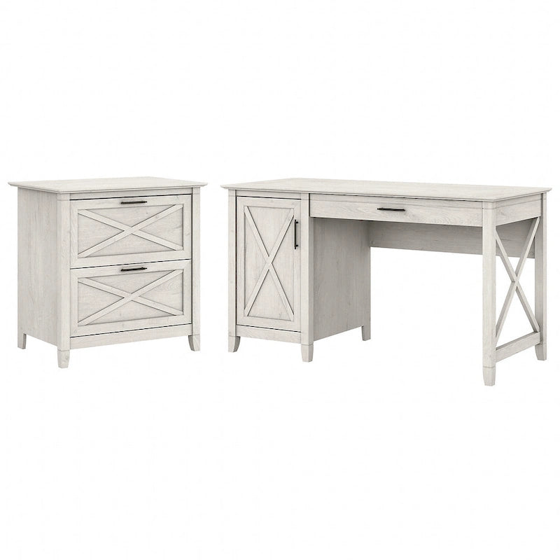 Key West 54W Computer Desk with Storage and Cabinet by Bush Furniture