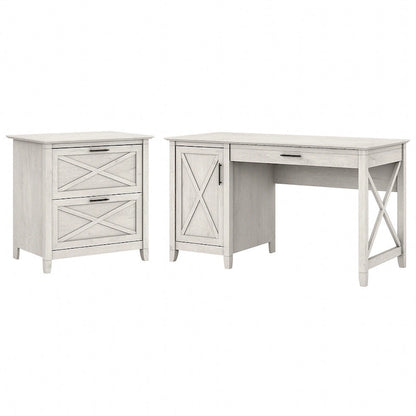 Key West 54W Computer Desk with Storage and Cabinet by Bush Furniture