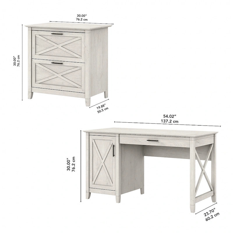 Key West 54W Computer Desk with Storage and Cabinet by Bush Furniture