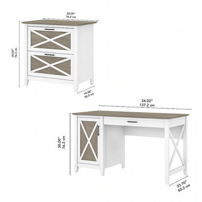 Key West 54W Computer Desk with Storage and Cabinet by Bush Furniture