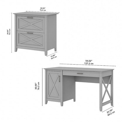 Key West 54W Computer Desk with Storage and Cabinet by Bush Furniture