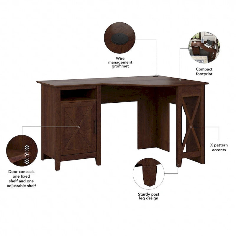 Key West Computer Desk Bush Furniture Key West 54W Corner Computer Desk with Storage – Coastmood