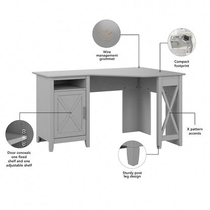 Bush Furniture Key West 54W Corner Computer Desk with Storage