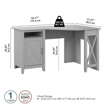 Bush Furniture Key West 54W Corner Computer Desk with Storage
