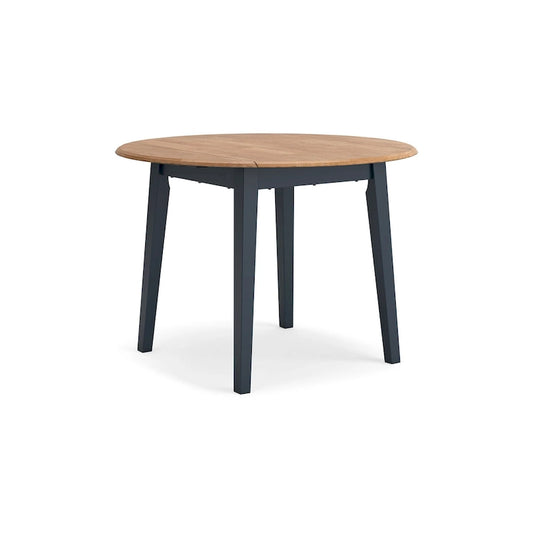 Gasy Dining Table, Extendable 26-42 Inch, Dark Blue, Wood, 2 Leaves