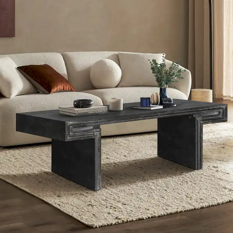 Premium Vintage Industrial Coffee Table with Double-Tier Structure for Living and Office Spaces