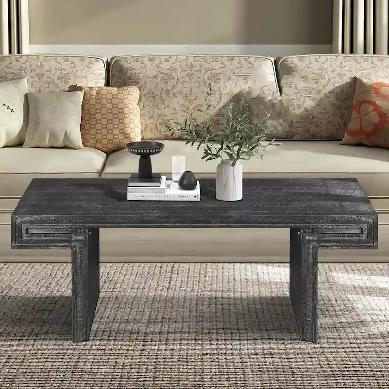 Premium Vintage Industrial Coffee Table with Double-Tier Structure for Living and Office Spaces