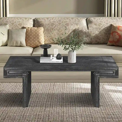 Premium Vintage Industrial Coffee Table with Double-Tier Structure for Living and Office Spaces