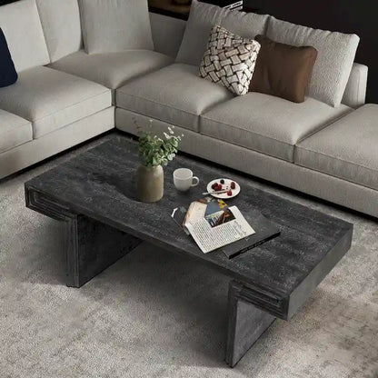 Premium Vintage Industrial Coffee Table with Double-Tier Structure for Living and Office Spaces