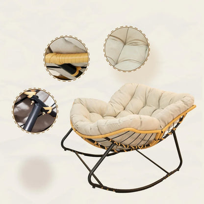 Egg Rocking Chair with Rattan Design