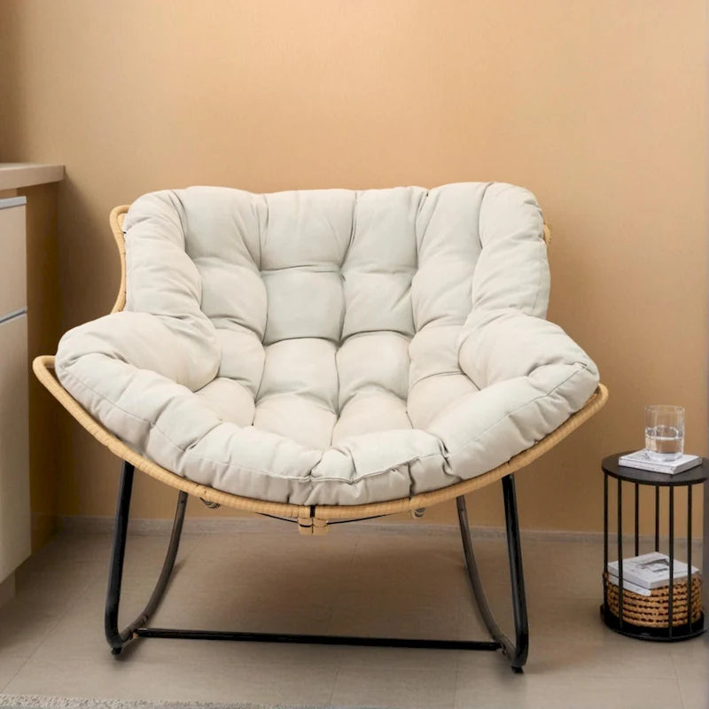 Egg Rocking Chair with Rattan Design