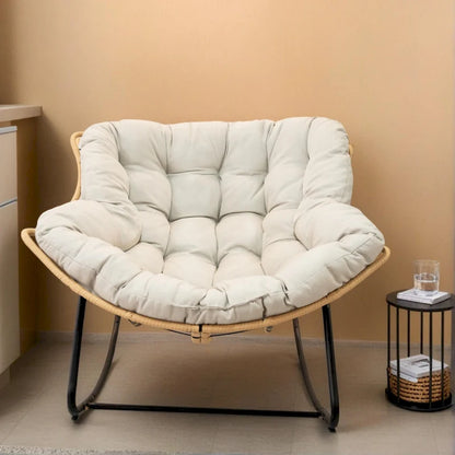 Egg Rocking Chair with Rattan Design