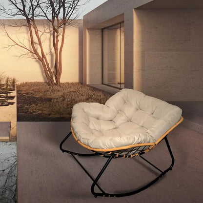 Egg Rocking Chair with Rattan Design