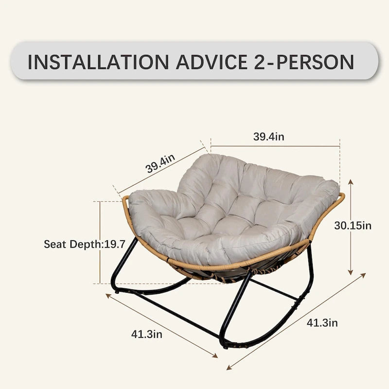 Egg Rocking Chair with Rattan Design