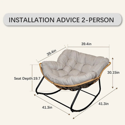 Egg Rocking Chair with Rattan Design