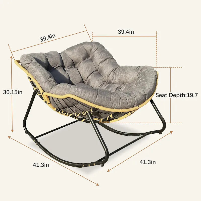 Egg Rocking Chair with Rattan Design