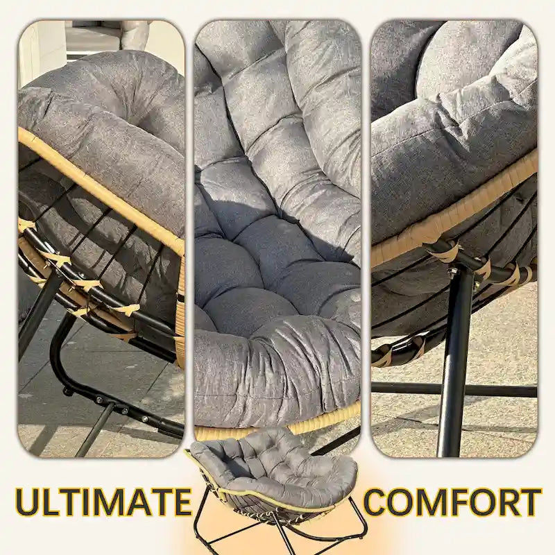 Egg Rocking Chair with Rattan Design