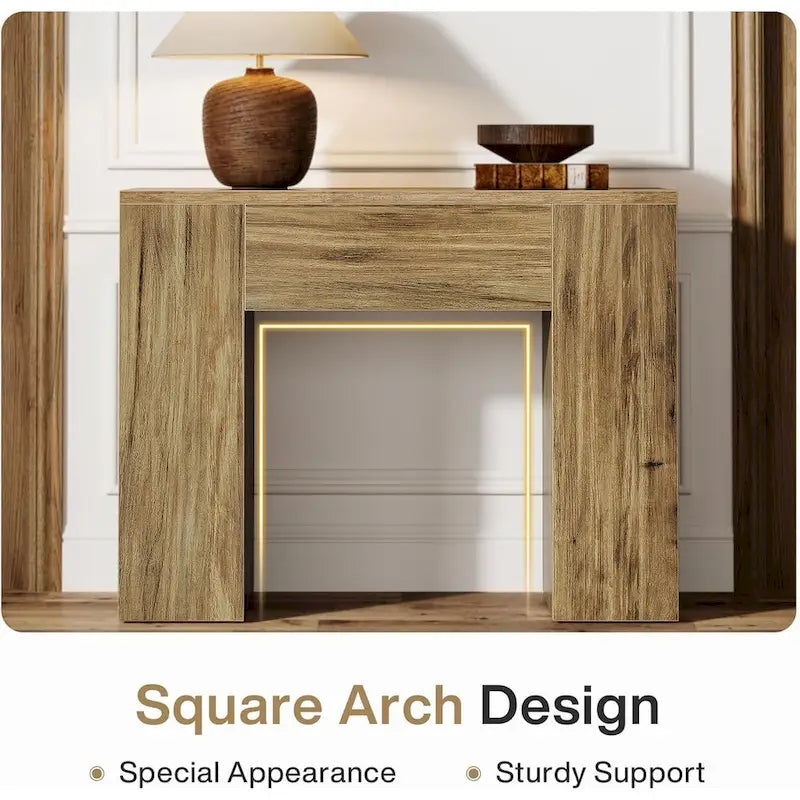 31.5 Farmhouse End Side Table, Mid-Century Modern Sofa Side Table with Wooden Pedestal