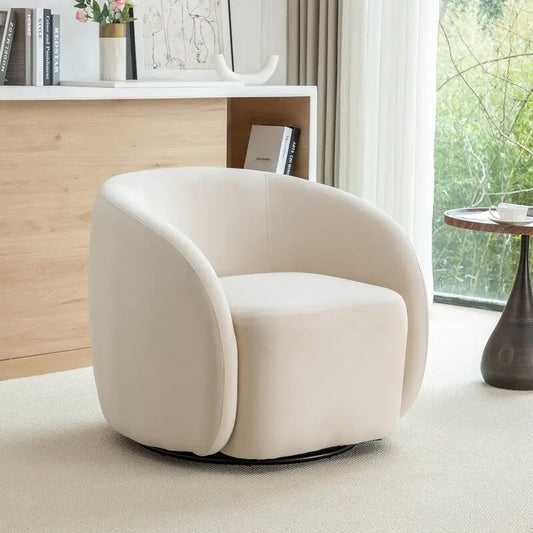SEYNAR Modern Glam Velvet Upholstered 360 Degree Swivel Accent Armchair