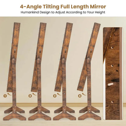 Costway LED Mirror Jewelry Cabinet with 20 LED Lights Full-Length - See Details