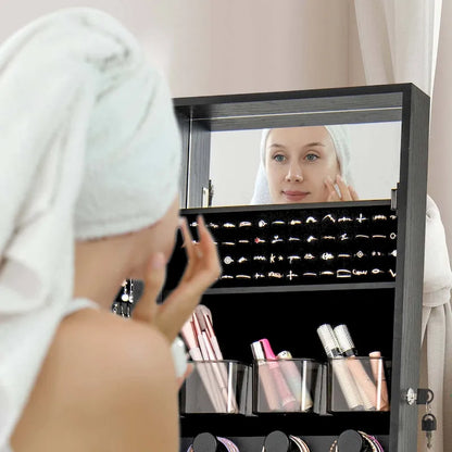 Costway LED Mirror Jewelry Cabinet with 20 LED Lights Full-Length - See Details