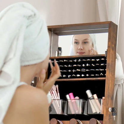 Costway LED Mirror Jewelry Cabinet with 20 LED Lights Full-Length - See Details