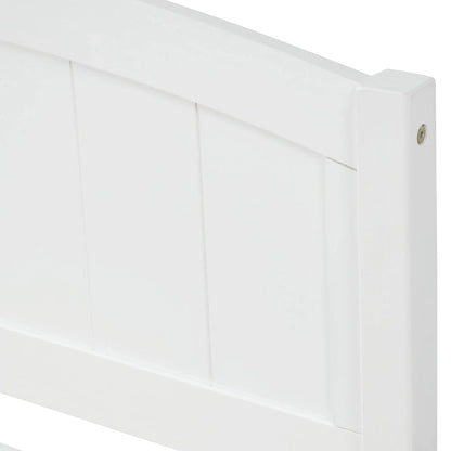 Twin Size Platform Bed with Two Drawers, White