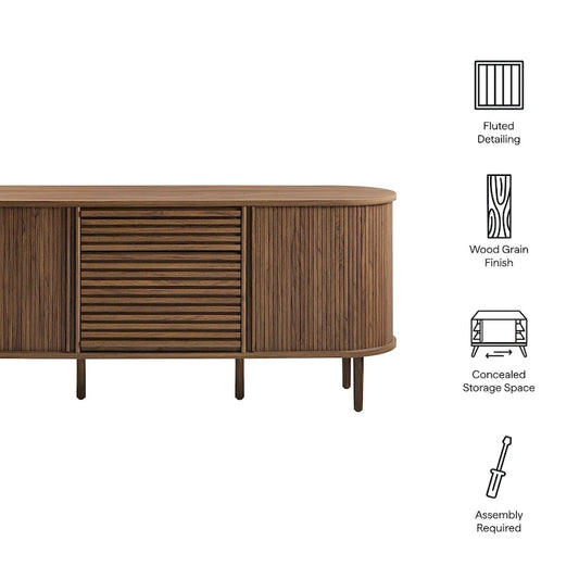 Harlan 67 Fluted Oval Sideboard Cabinet