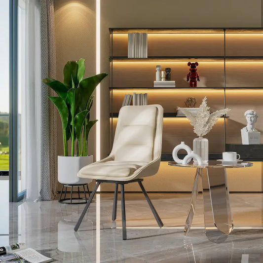 Dining Chairs Set of 2 Mid Century Modern Dining Room Chairs Armless Minimalist Single Chair with Swivel