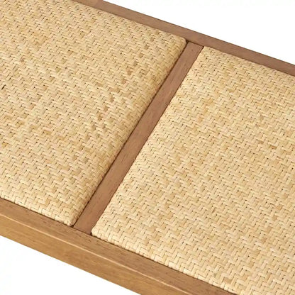 Lifestorey Veletina Solid Wood and Rattan Dining Bench