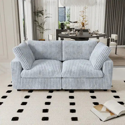 78.74 Modular Sectional Couches, Plush Deep Seat Sleeper Sofa with Removable Covers