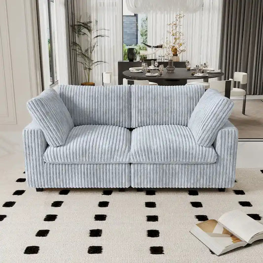 78.74 Modular Sectional Couches, Plush Deep Seat Sleeper Sofa with Removable Covers