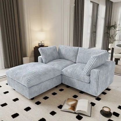 78.74 Modular Sectional Couches, Plush Deep Seat Sleeper Sofa with Removable Covers