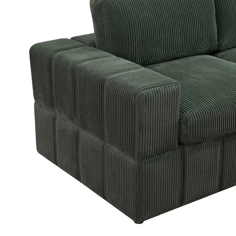 Oversized 7 - Piece 130 Wide Reversible Modular Corner Sectional Sofa Couch with Ottoman