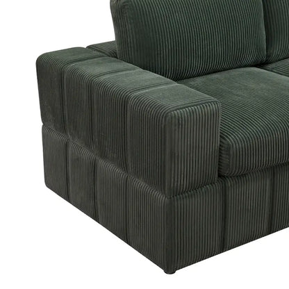 Oversized 7 - Piece 130 Wide Reversible Modular Corner Sectional Sofa Couch with Ottoman