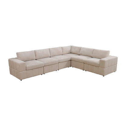 Oversized 7 - Piece 130 Wide Reversible Modular Corner Sectional Sofa Couch with Ottoman