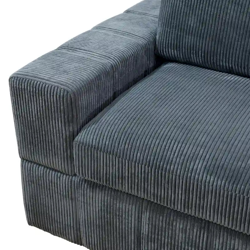 Oversized 7 - Piece 130 Wide Reversible Modular Corner Sectional Sofa Couch with Ottoman