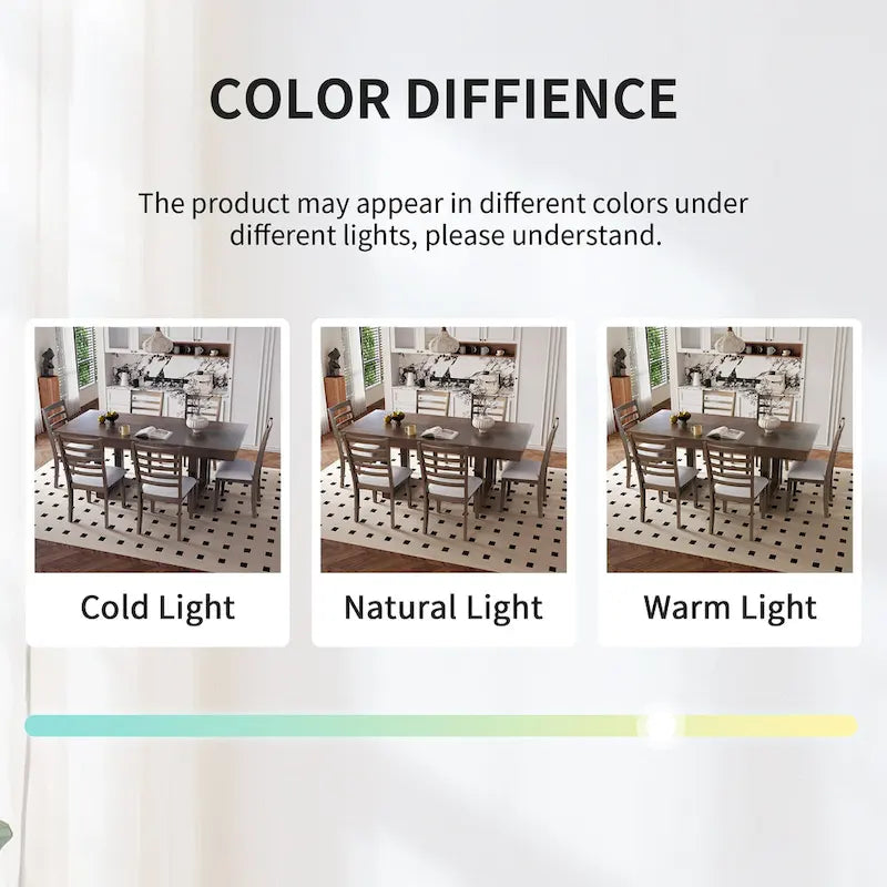 5 Piece Extendable Dining Table Set, Farmhouse Extendable Table with 18 Move Leaf