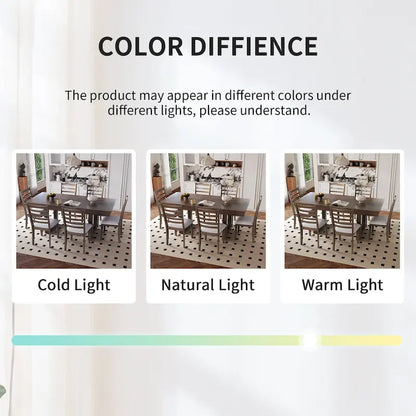 5 Piece Extendable Dining Table Set, Farmhouse Extendable Table with 18 Move Leaf