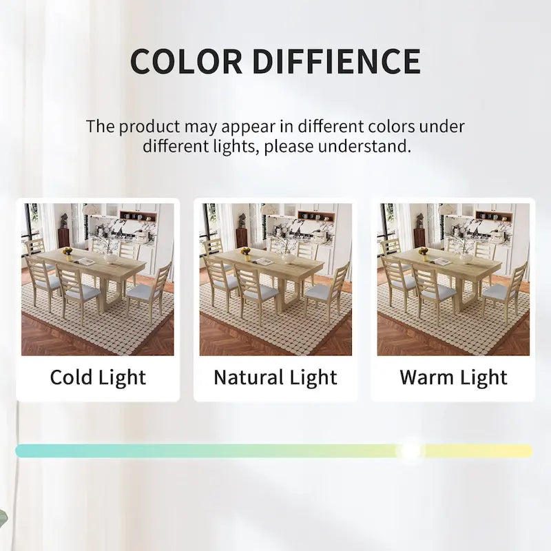 5 Piece Extendable Dining Table Set, Farmhouse Extendable Table with 18 Move Leaf