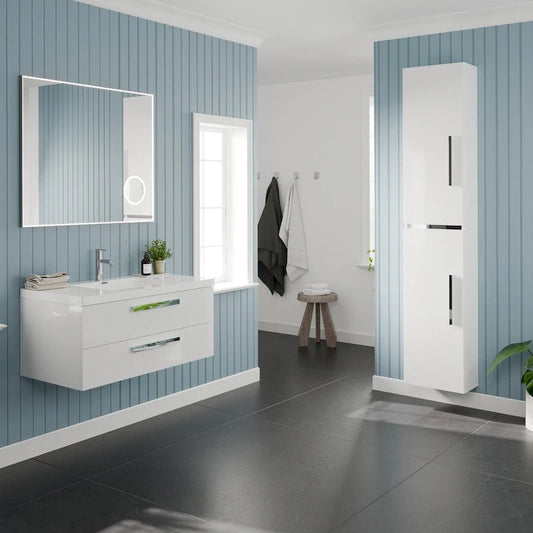 Eviva Olivia 14 in-W x 70 in-H Glossy White Freestanding Linen Cabinet